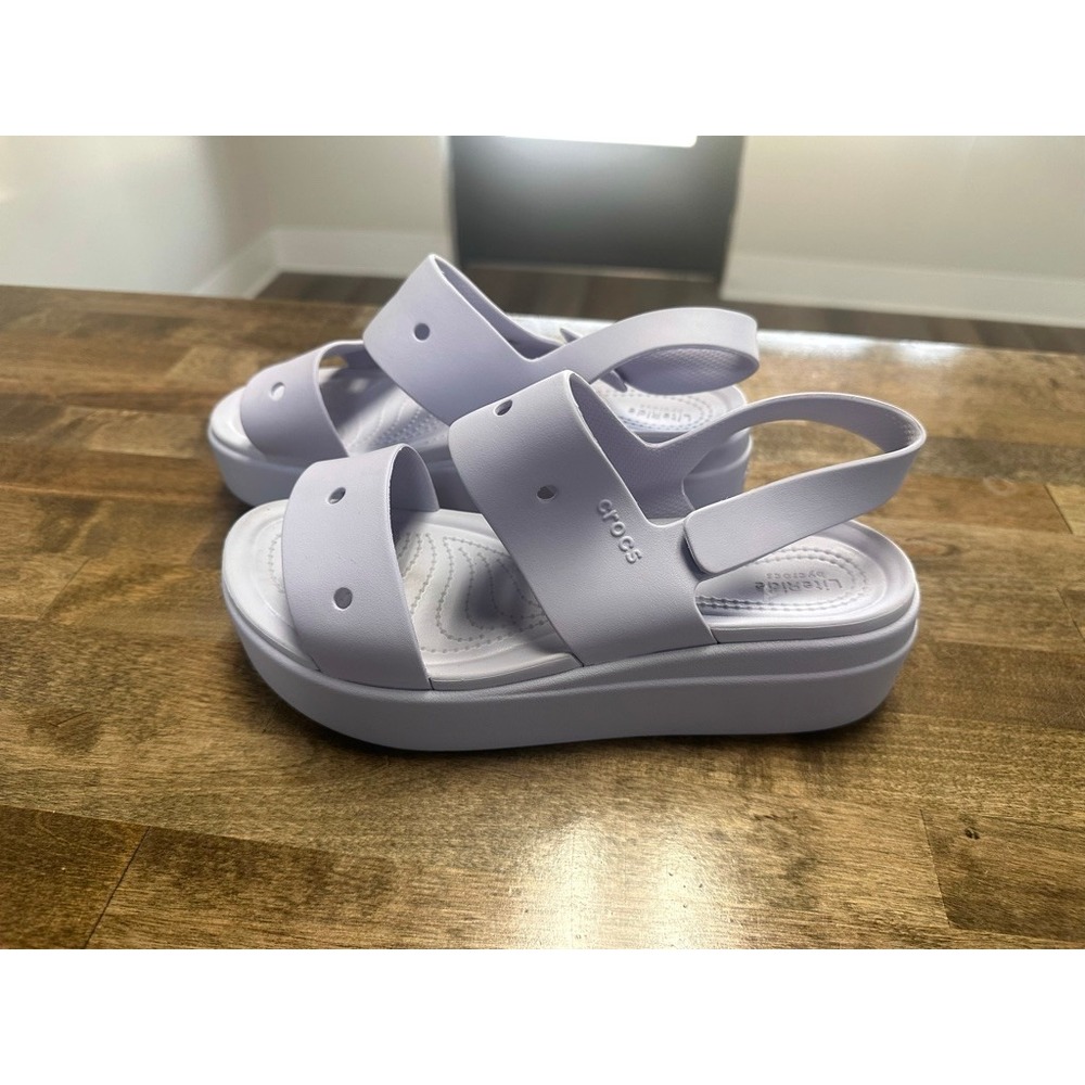 Crocs LiteRide 360 Brooklyn Sandal Lavender Purple Platform Wedge Size 8